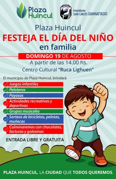 MARIO DE LOS RIOS DIRECTOR JUVENTUD PLAZA HUINCUL FESTEJOS DIA DEL NIÑO