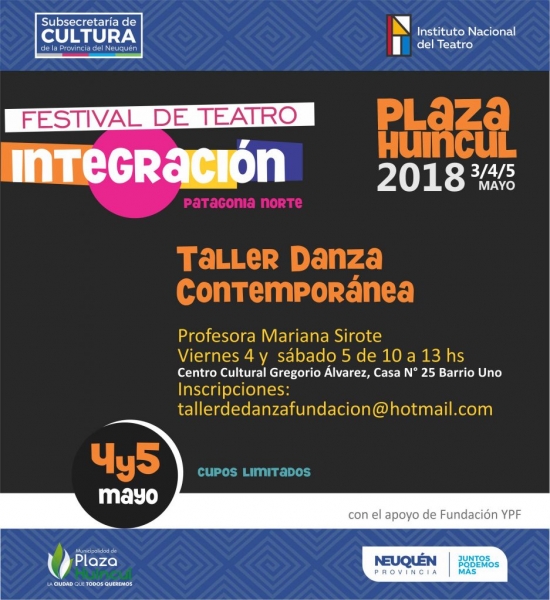 Plaza Huincul disfrutará del festival de teatro “Integración Patagonia Norte”