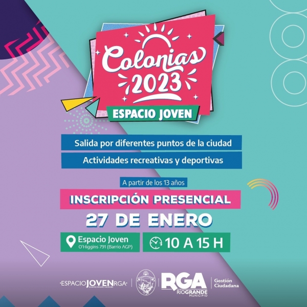ESPACIO JOVEN: EL VIERNES COMIENZAN LAS INSCRIPCIONES PARA LA 2° ETAPA DE COLONIAS