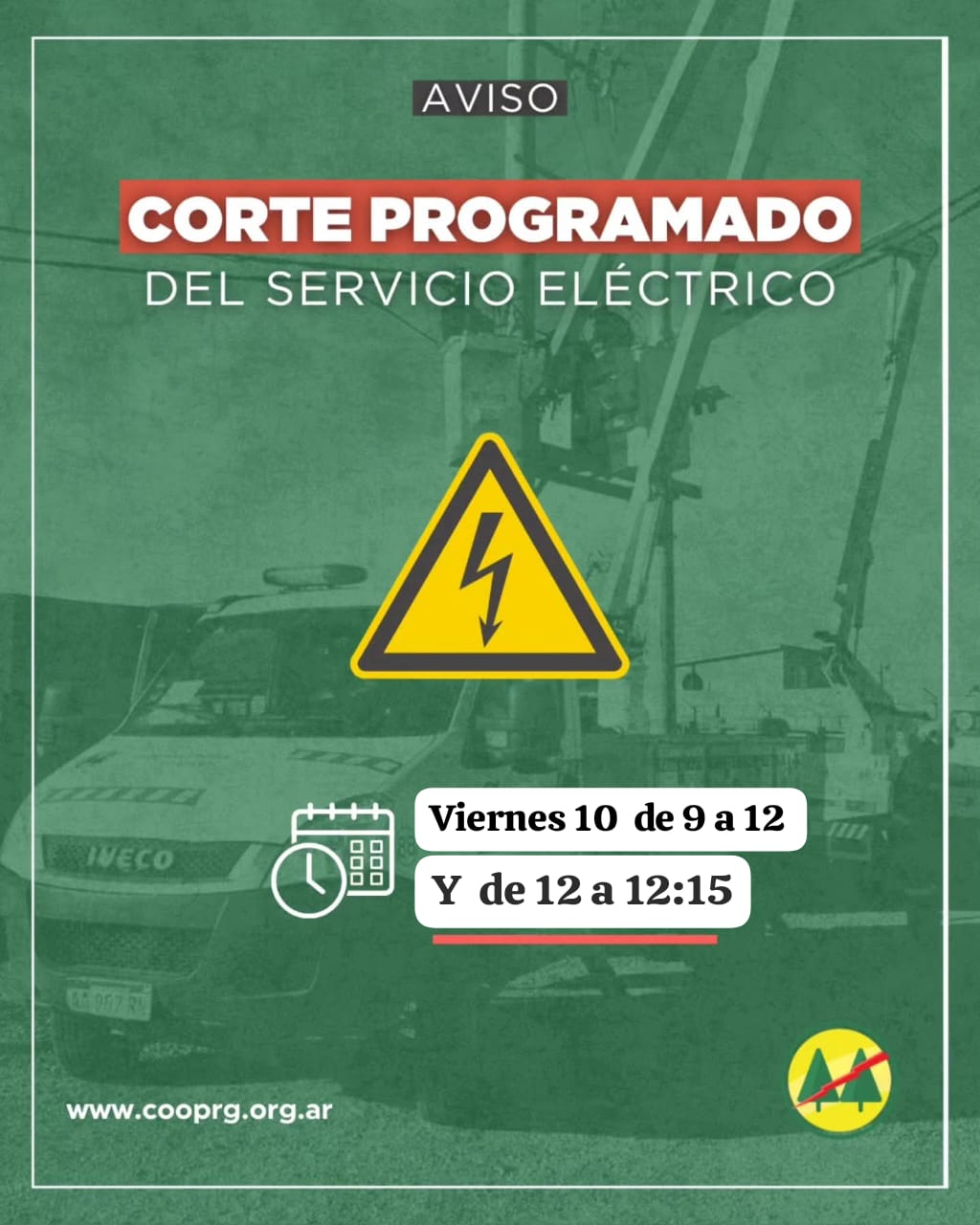 CORTE DE ENERGIA PARA ESTE 10 DE OCTUBRE