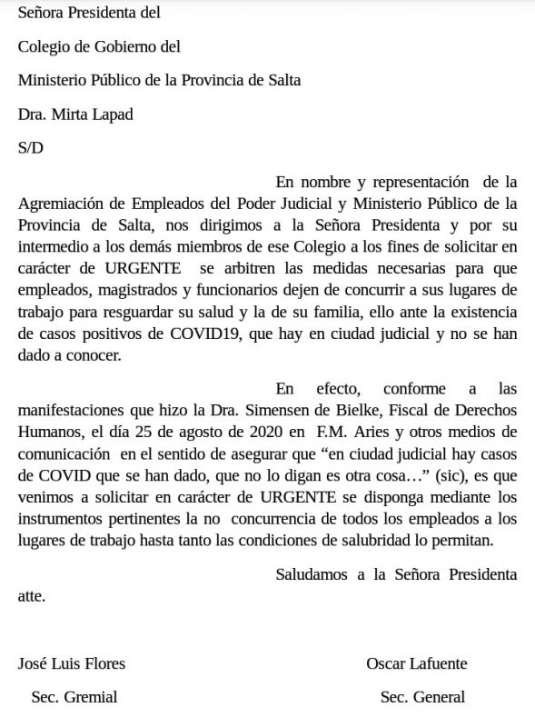 Judiciales piden suspender labores presenciales.