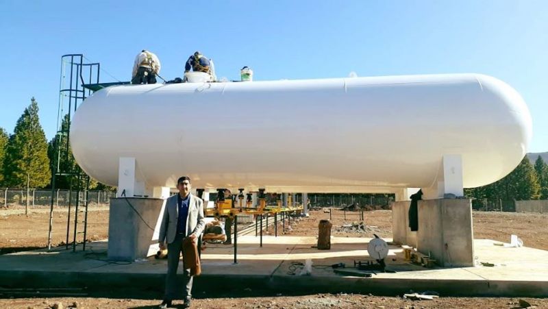 El Intendente de Las Ovejas recorrió la nueva obra de la planta de gas
