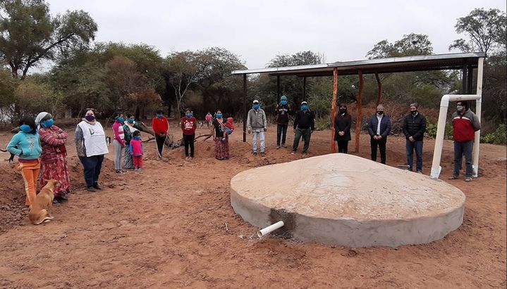 Inauguraron la primera cosecha de agua en la comunidad de El Arenal