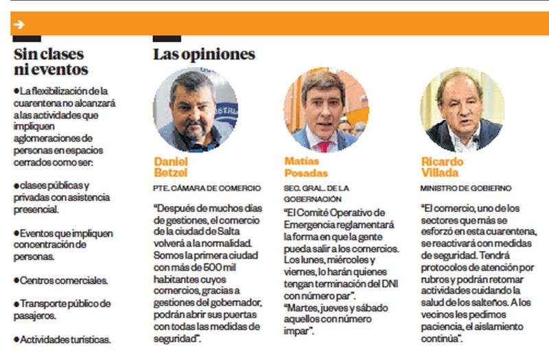 Los salteños podrán ir a los comercios según su DNI