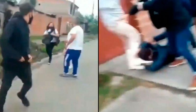 VIDEO Batalla campal entre carniceros de un frigorífico y veganos por una protesta