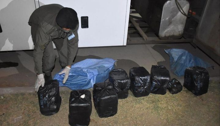 Gendarmes, sorprendidos con bultos de hojas de coca