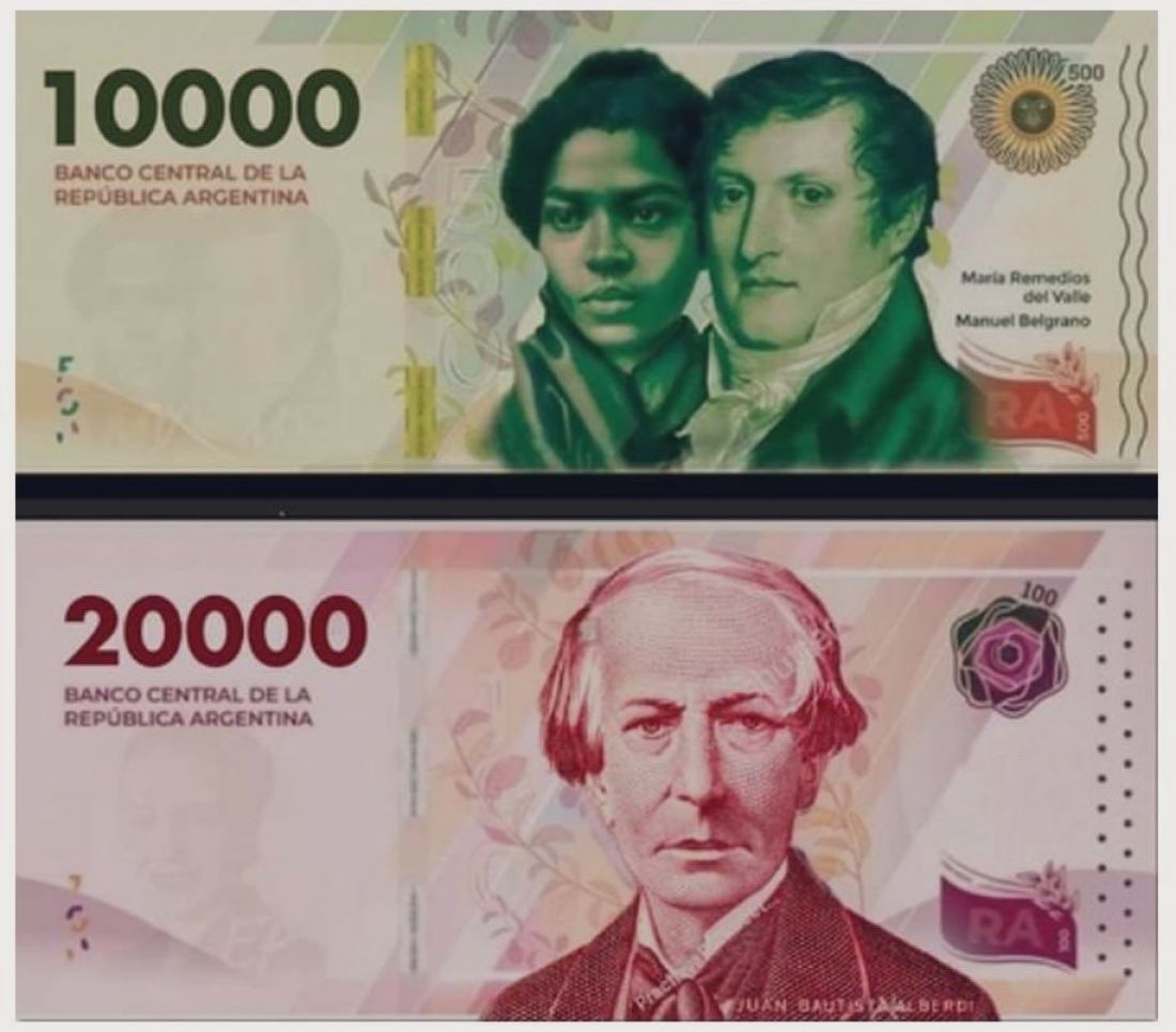 Belgrano, María Remedios del Valle y Alberdi: asoman los billetes de $10.000 y $20.000