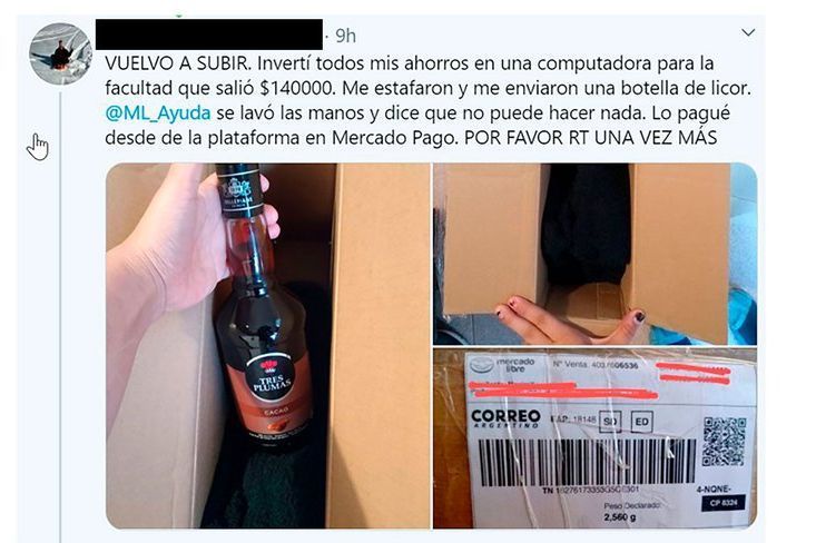 Insólito: Pidió una laptop de $140 mil y le llegó una botella de licor