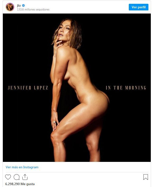 Desnudo total de Jennifer López en su cuenta de Instagram para lanzar una nueva canción