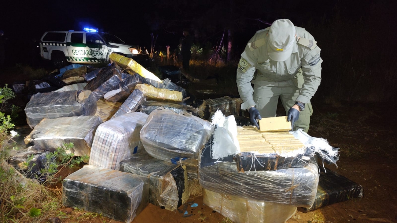 MISIONES – San Vicente: Gendarmería incautó millonario acopio de marihuana