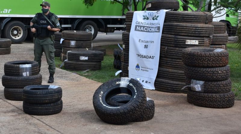 MISIONES – Posadas: Gendarmería incautó partida de cubiertas ilegales con avalúo superior a 29 millones de pesos