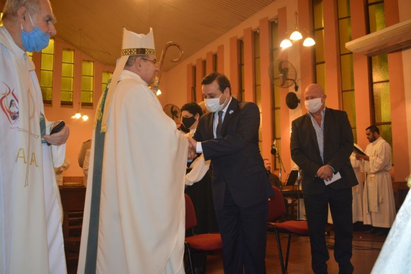 Herrera Ahuad participó en la toma de posesión del nuevo Obispo de Iguazú