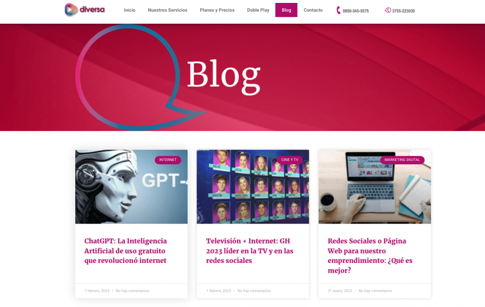 La empresa de Internet Diversa, lanzó su propio Blog de Tecnología, con información, tips y tendencias