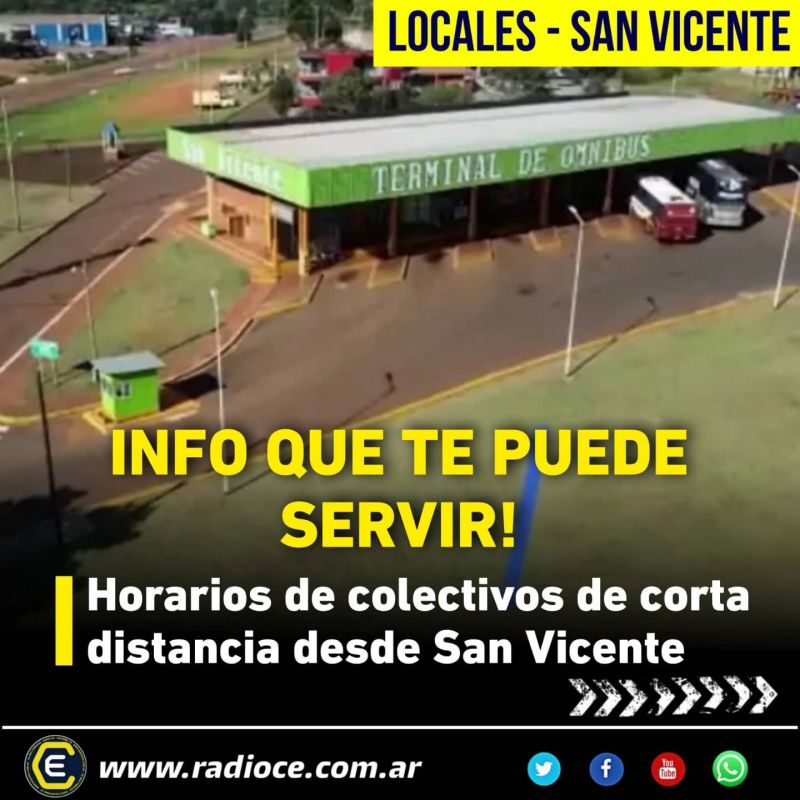 Comunales sanvicentinas: Horarios de llegadas y salidas de servicios de media distancia en la Terminal de Ómnibus local
