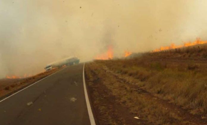 Incendios en Corrientes: Explotó un camión con gas al ser alcanzado por el fuego sobre RN14