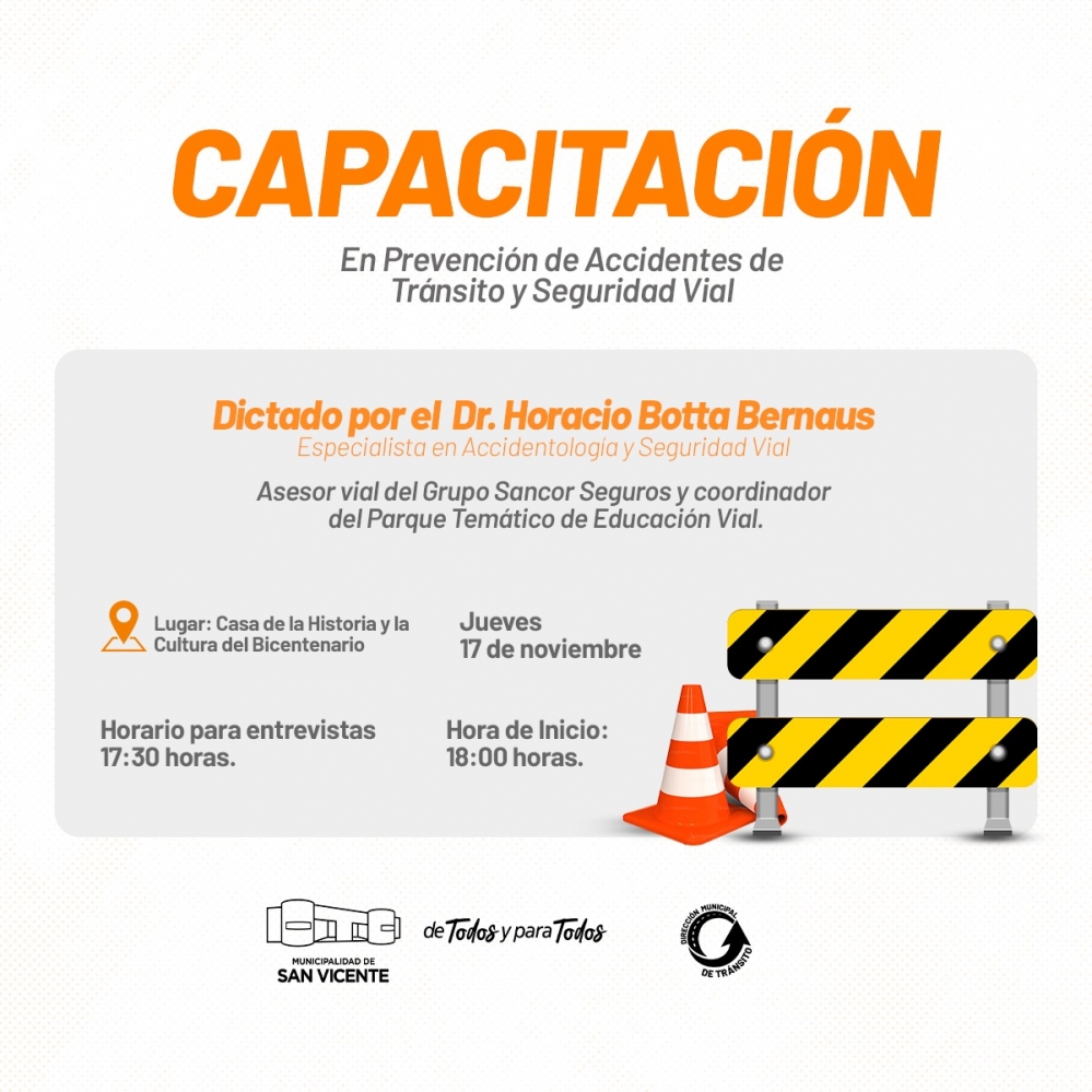 Comunales sanvicentinas: Importante capacitación en seguridad vial