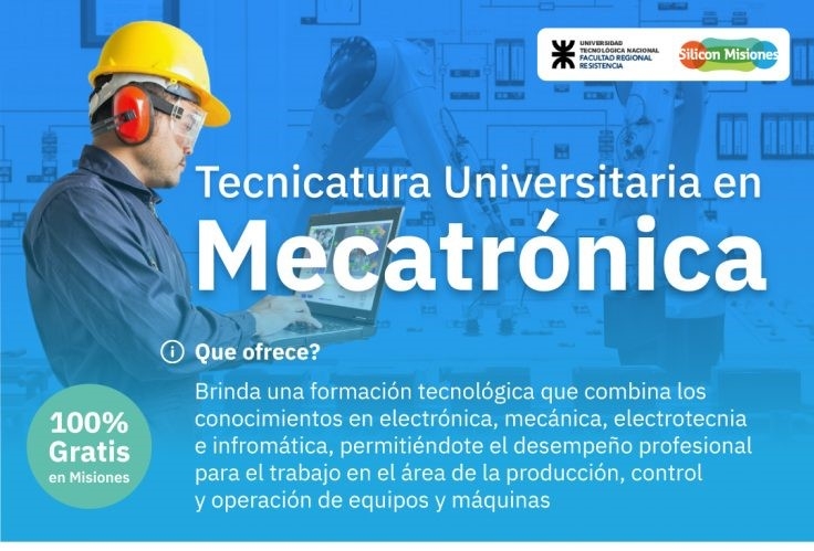 Sigue abierta la inscripción para la Tecnicatura Universitaria en Mecatrónica que se brinda de manera gratuita en Silicon Misiones