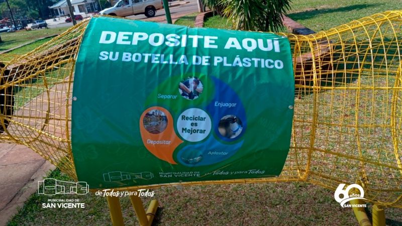 Comunales sanvicentinas: Se amplía instalación receptores públicos para botellas plásticas
