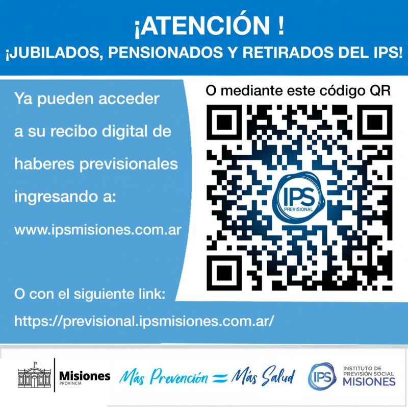 Recibo digital de haberes para pasivos del IPS Misiones