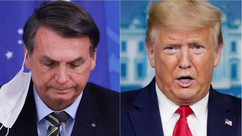 Donald Trump y Jair Bolsonaro, junto al británico Boris Johnson, la triada anticuarentena que se contagió Covid-19