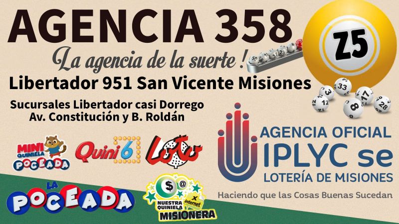 Quiniela MISIONERA: Grilla de números Premiados - Poceadas - con actualización permanente