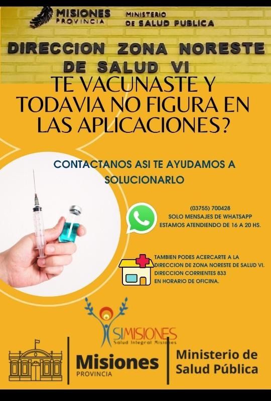 Misiones: Líneas de comunicación directa para consultas sobre cargas de dosis de vacunas contra COVID-19
