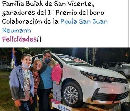 Comunales sanvicentinas: Ganadores de los premios del Bono de la Pquia. S J. Neumann