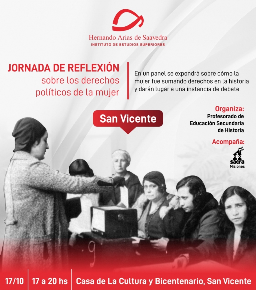 Comunales sanvicentinas: Jornada de reflexión sobre los derechos políticos de la mujer