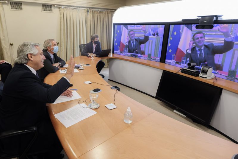 Macron destacó la videoconferencia con Alberto Fernández