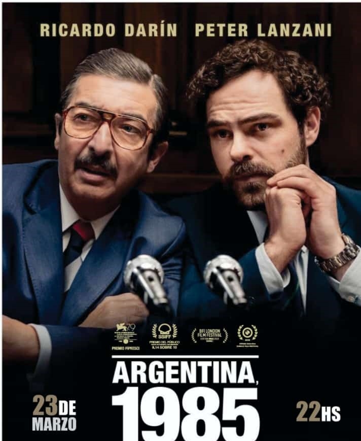 Comunales sanvicentinas: En el marco del Día de la Memoria, se proyecta “Argentina, 1985”