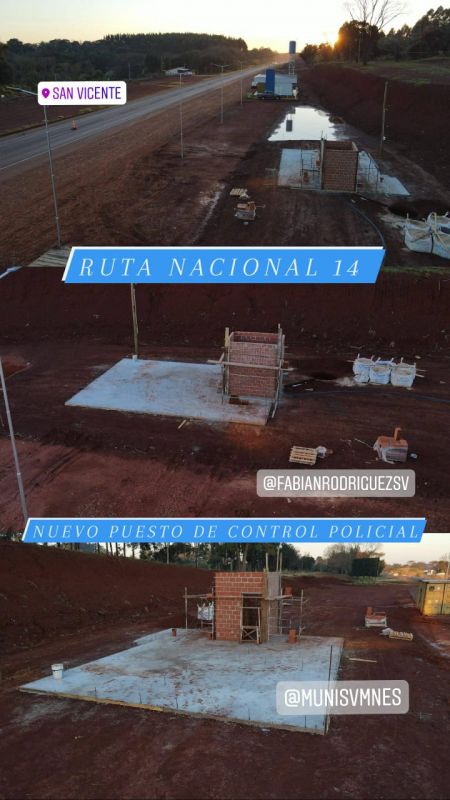 Comunales sanvicentinas: Comenzó la construcción de la nueva garita policial sobre RN14