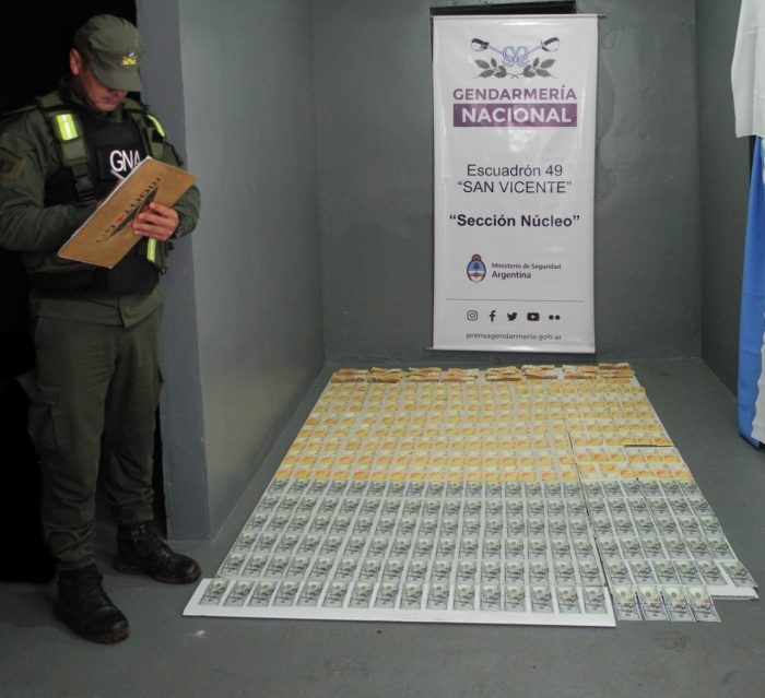 Misiones – San Vicente: Gendarmería decomisó cifra millonaria de divisas sin justificativo de su procedencia