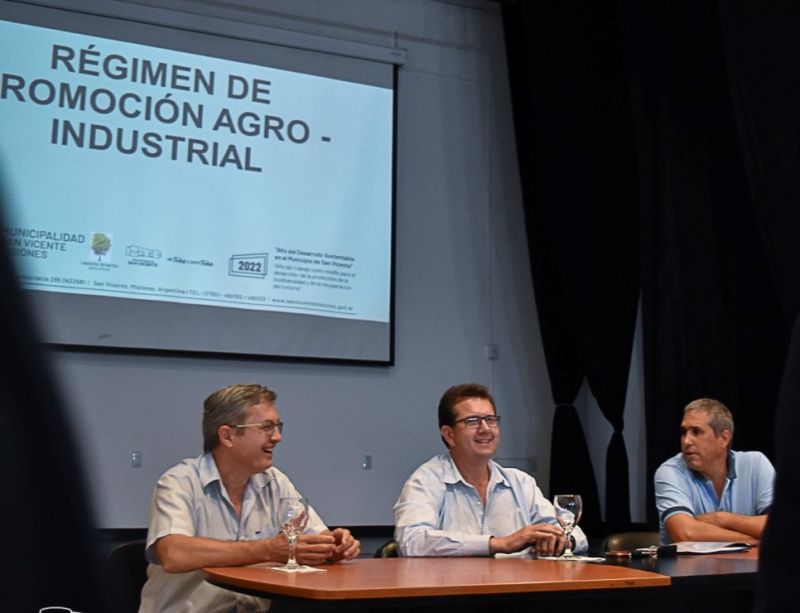Comunales sanvicentinas: Se hizo el lanzamiento del Régimen de Promoción Agro-Industrial