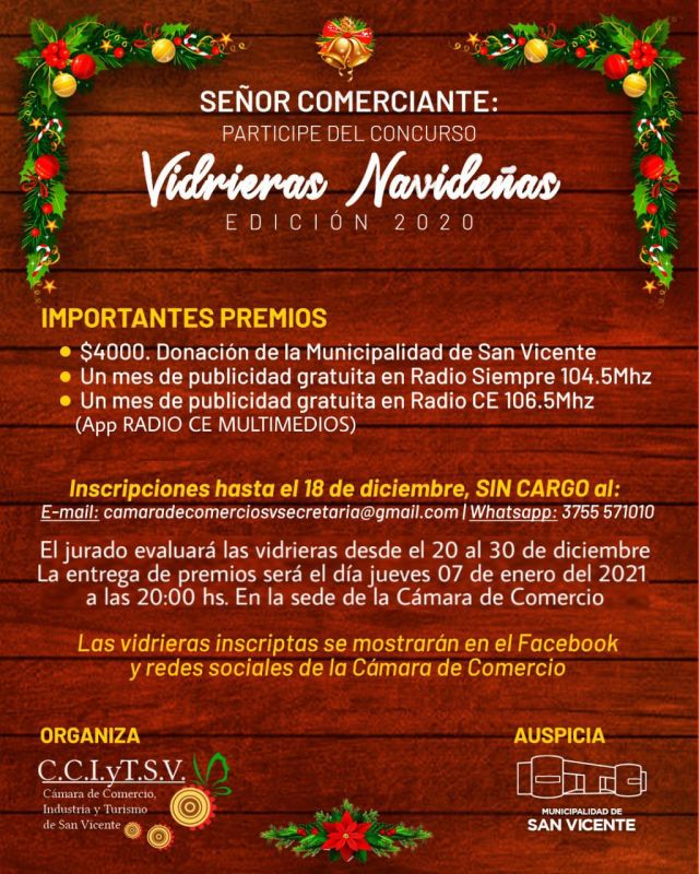 Comunales sanvicentinas: Concurso de “Vidrieras Navideñas” 2020