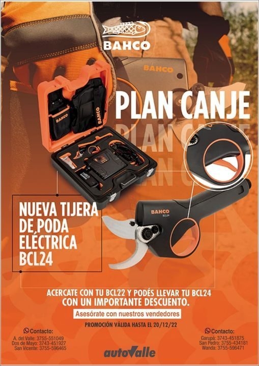 La firma misionera Autovalle S.A. junto a Bahco lanzó el plan canje para llegar a la tijera BCL24