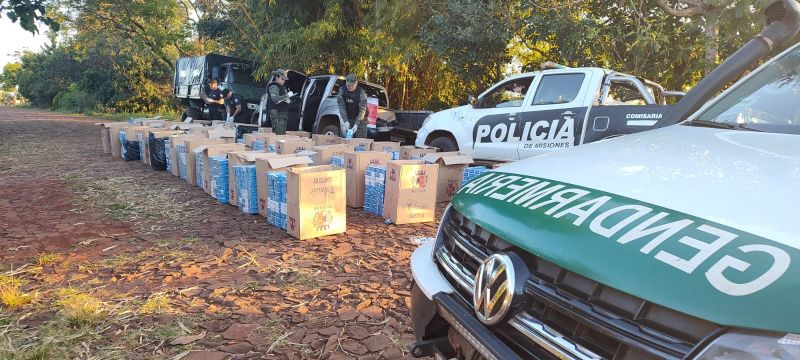MISIONES – San Vicente: La Policía y Gendarmería frustraron el contrabando de 18 mil atados de cigarrillos