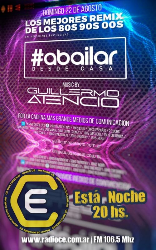 #ABailarDesdeCasa - domingos desde la hora 20 por Radio Ce "cartelera 2021" - VIDEO