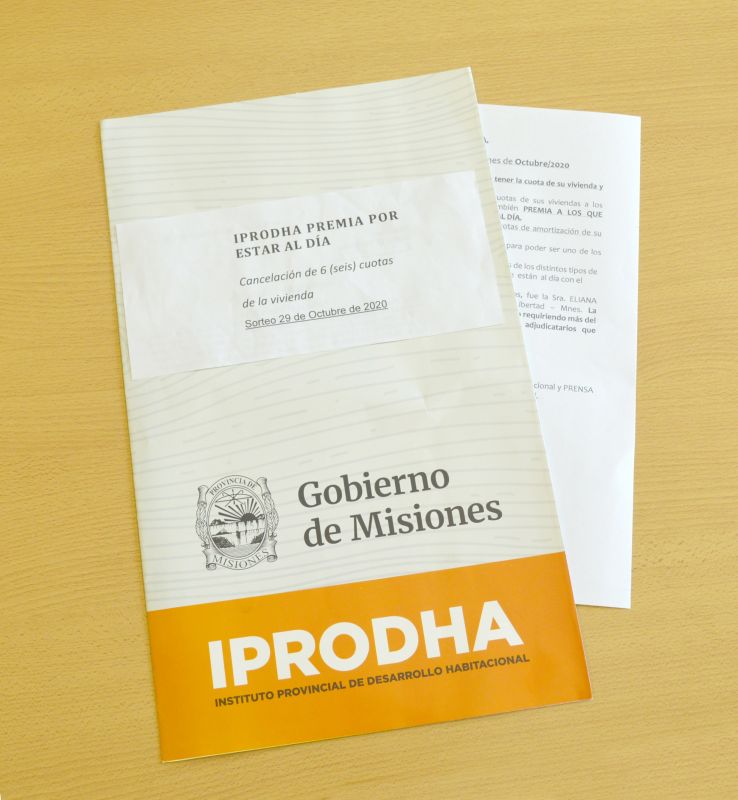 Misiones: El IPRODHA vuelve a premiar a los que tienen la cuota al día
