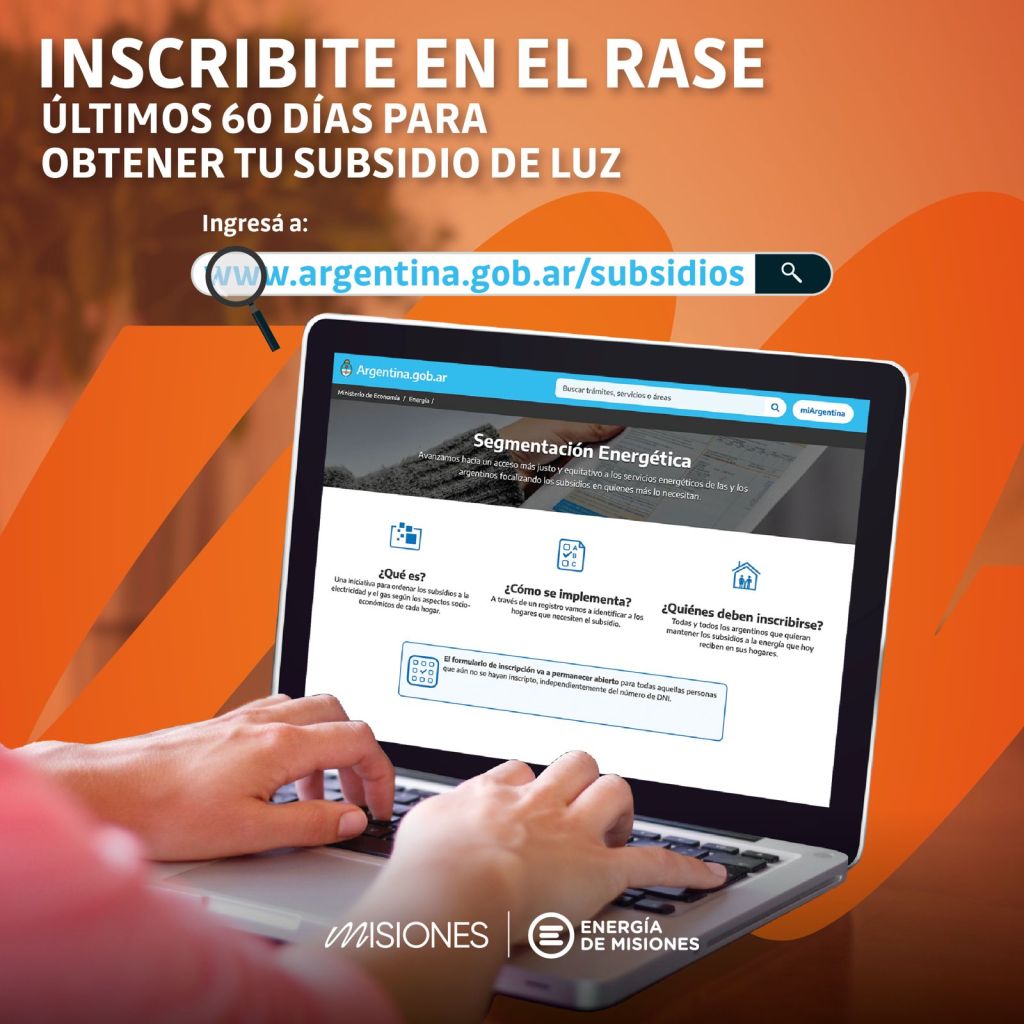 Misiones: Hasta fines de julio hay tiempo de inscribirse en el RASE para acceder a subsidios en el consumo de luz