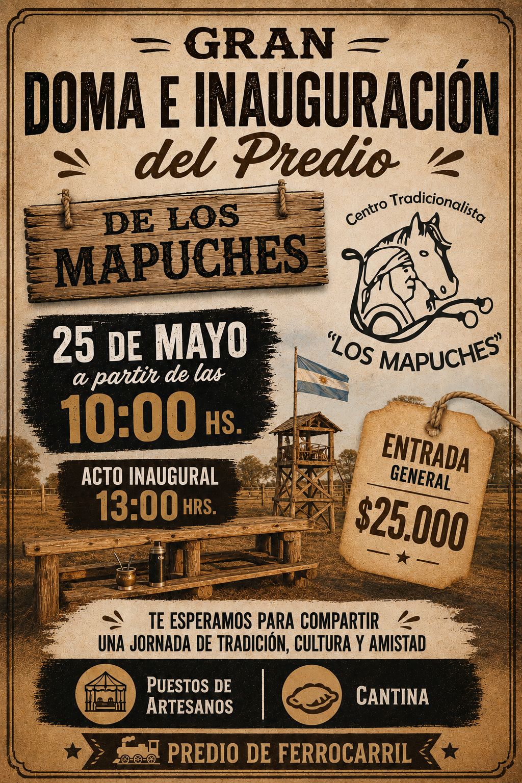 El centro tradicionalista los mapuches inauguran su campo de doma