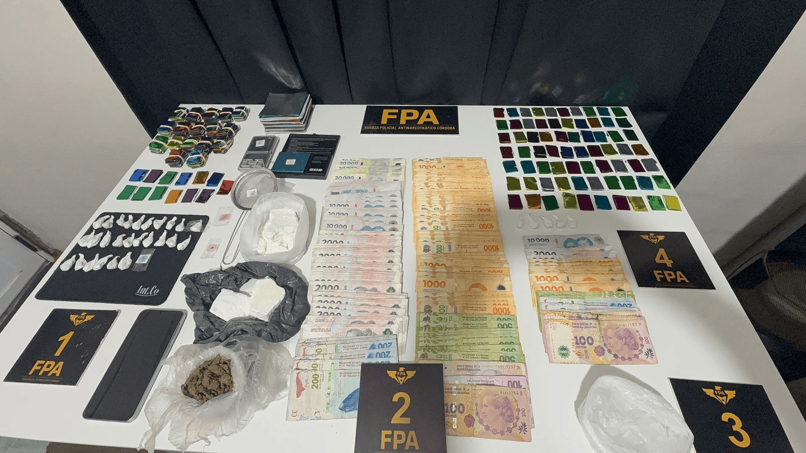 FPA SECUESTRÓ MÁS DE 4 MIL DOSIS DE COCAÍNA Y MARIHUANA EN RÍO CUARTO. TRES DETENIDOS