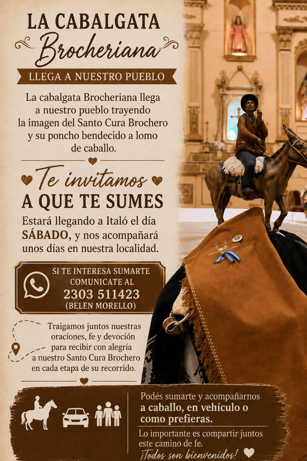 Llegan las reliquias del santo cura Brochero a nuestra localidad