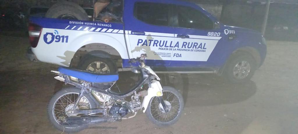 Es de parera venía hacia huinca en una moto robada y fue detenido