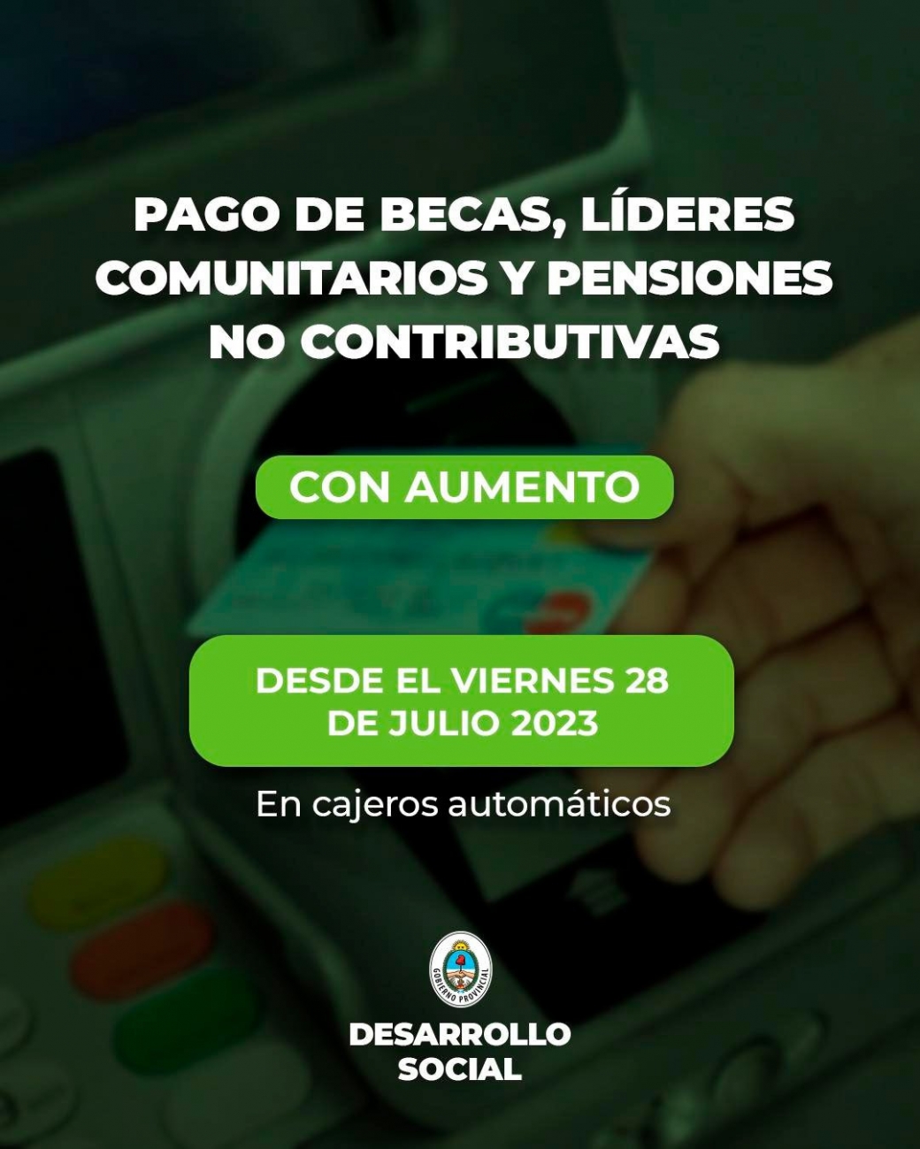 COMIENZA EL PAGO DE BECAS Y PENSIONES