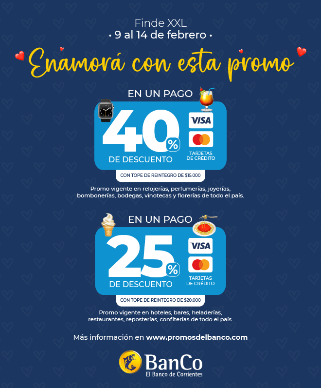 El BanCo brinda descuentos para aprovechar el fin de semana largo y San Valentín