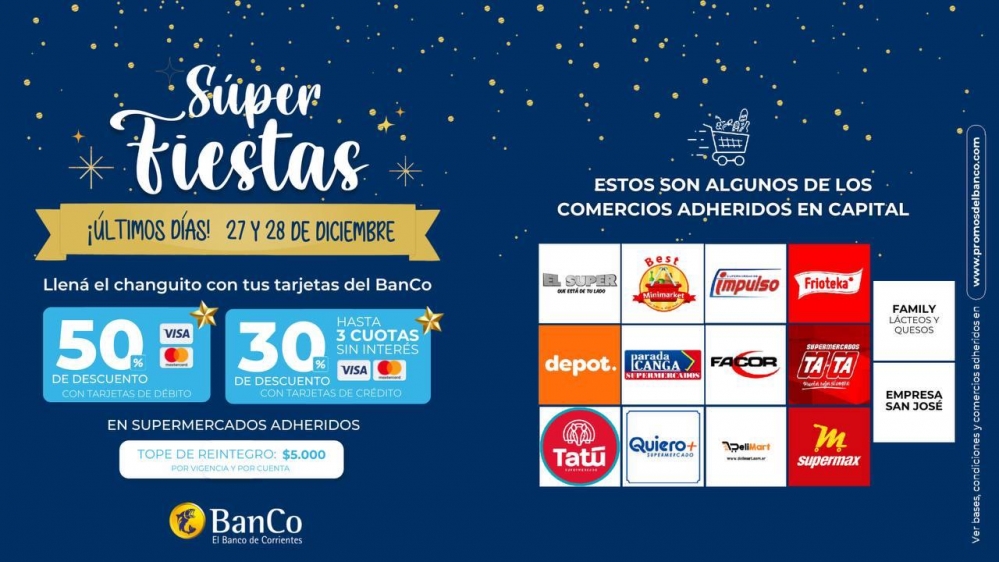 Banco de Corrientes: la promoción especial de fiestas continúa hoy y mañana