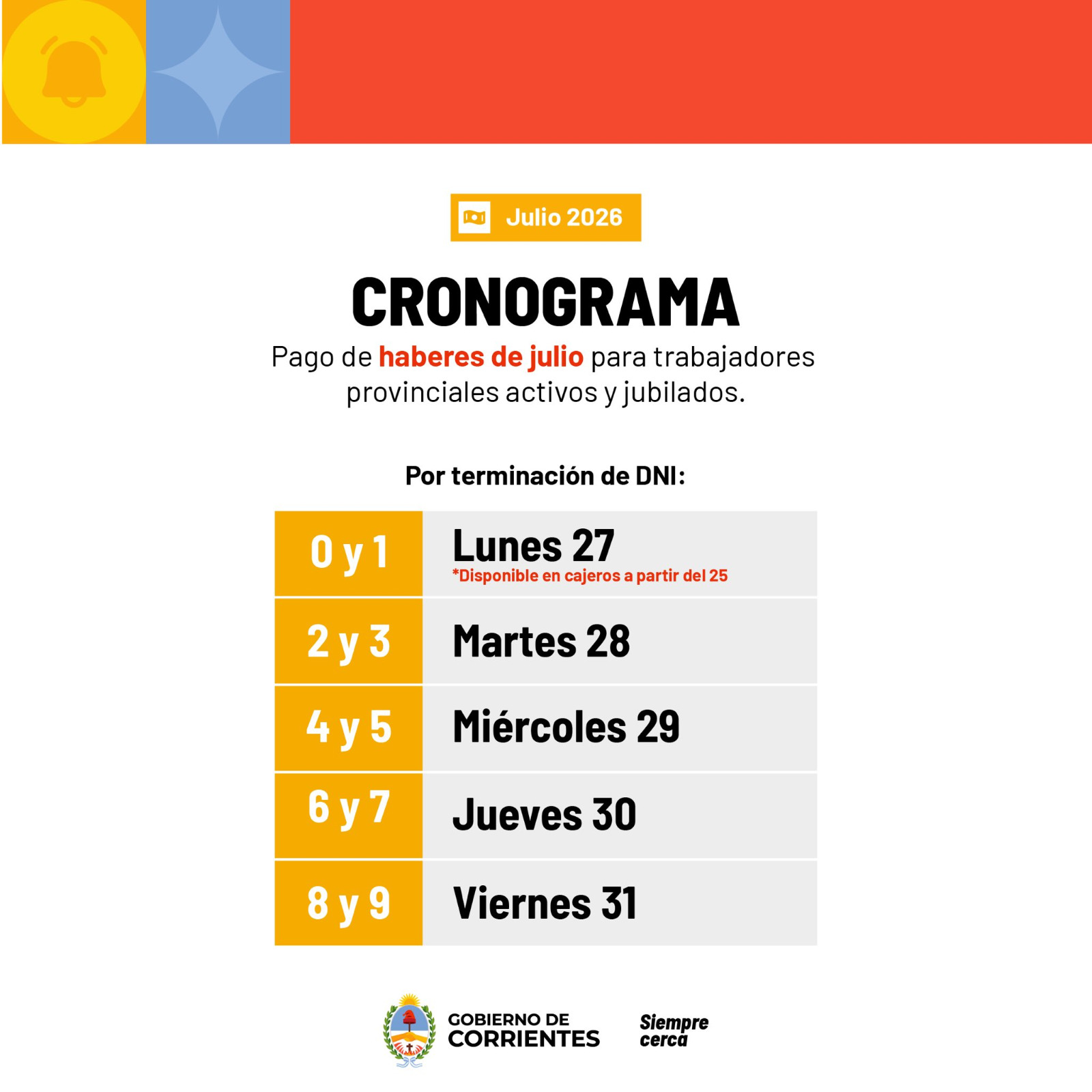 PAGO DE SUELDOS PARA ESTATALES PROVINCIALES