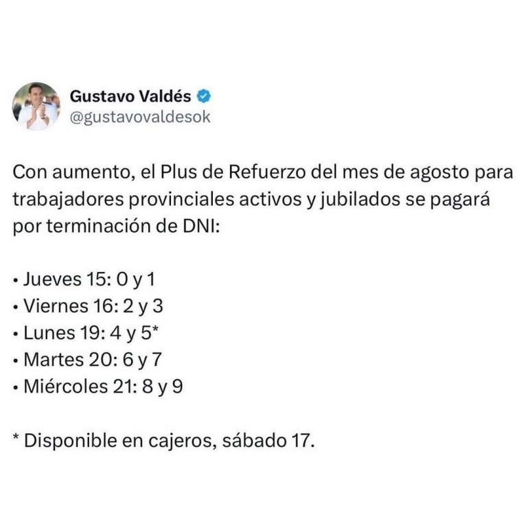ANUNCIARON EL PAGO DEL PLUS DE REFUERZO PARA ESTATALES PROVINCIALES