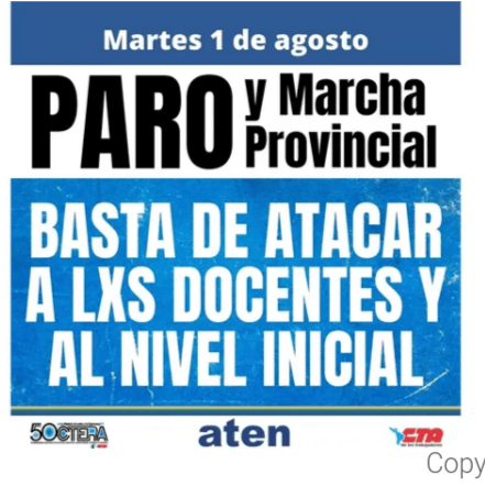 MARTES DE PARO Y MARCHA PROVINCIAL POR ATEN