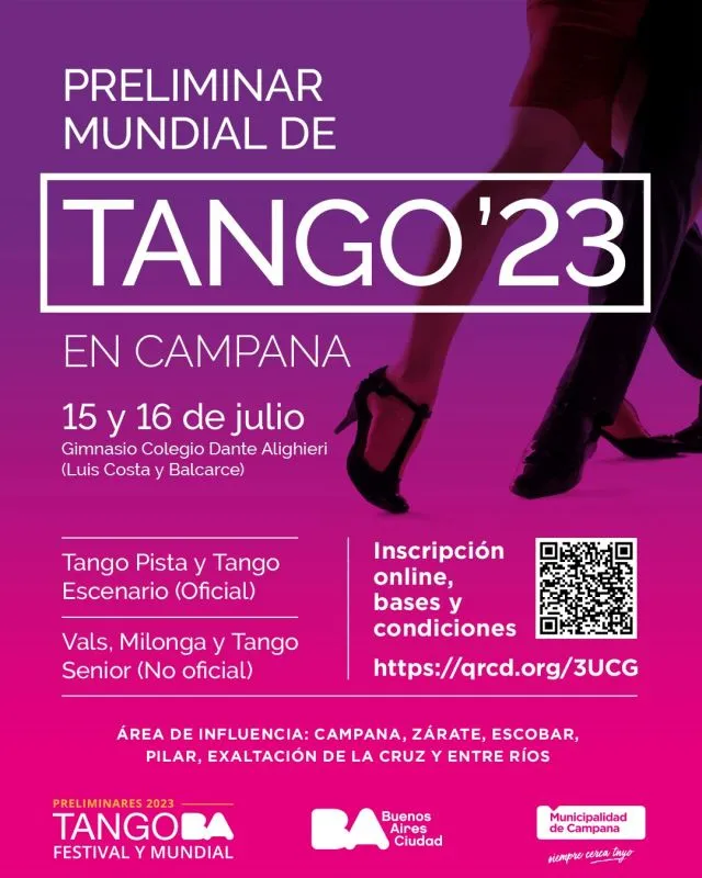 Campana volverá a ser sede del Preliminar del Mundial de Tango